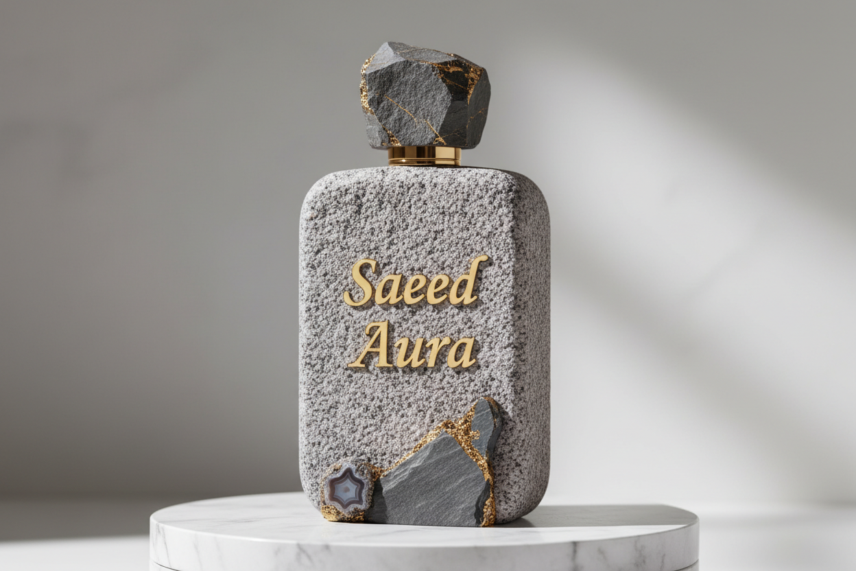 Saeed Aura Fragrance Bottle with Rocks Style